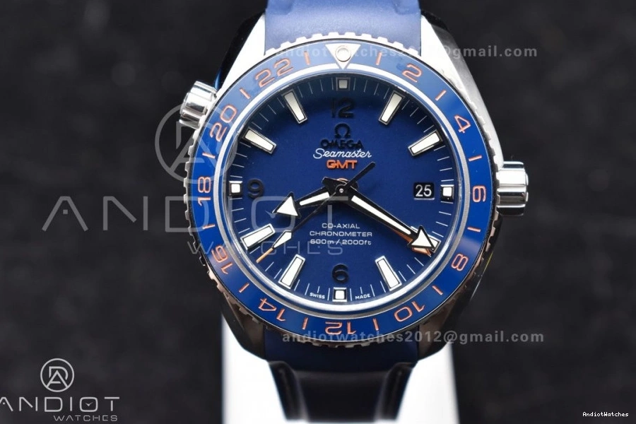 1009 A8605 Edition Clone Blue Best Ceramic VSF Dial 1:1 Blue GMT Strap Ocean 600M Planet Bezel on Rubber Super Trendsetting Co-Axial 43.5mm 0403